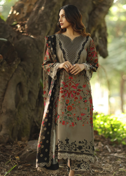 Aniiq by Charizma Embroidered Linen Suits Unstitched 3 Piece CRZ25AU ANW6-12 - Winter Collection