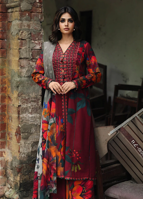 Aniiq by Charizma Embroidered Linen Suits Unstitched 3 Piece CRZ25AU ANW6-18 - Winter Collection