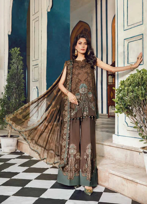 M Prints by Maria B Embroidered Suits Unstitched 3 Piece MB25FE D-4A - Winter Collection