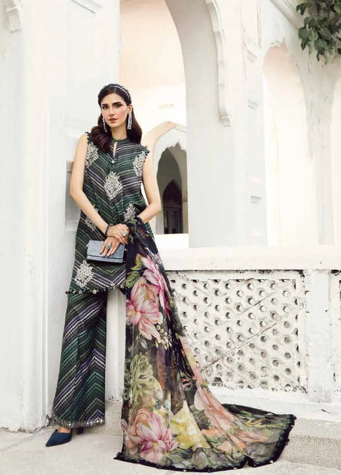 M Prints by Maria B Embroidered Suits Unstitched 3 Piece MB25FE D-5A - Winter Collection