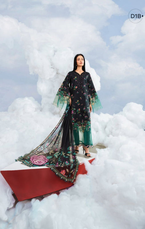 Maria.B M.Basics Embroidered Lawn Unstitched 3Pc Suit MB-01B