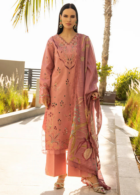 Carnation By Rang Rasiya Embroidered Lawn Suit Unstitched 3 Piece RR25CF D-09 Orchid- Summer Collection