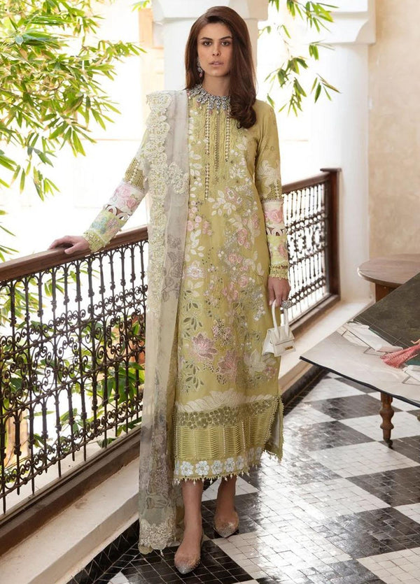 Amaani By Republic Womenswear Embroidered Lawn Suits Unstitched 3 Piece RW23A D-7A Linaria - Luxury Eid Collection