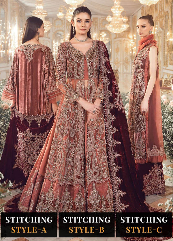 Mbroidered By Maria B Embroidered Velvet Suits Unstitched 4 Piece MB23MW D1 - Luxury Collection