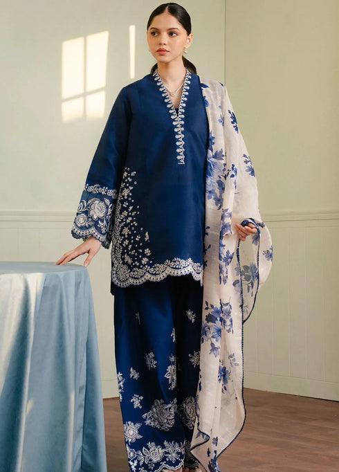 Coco By Zara Shahjahan Embroidered Jacquard Suits Unstitched 3 Piece CZS25L D8B Meadow - Summer Collection