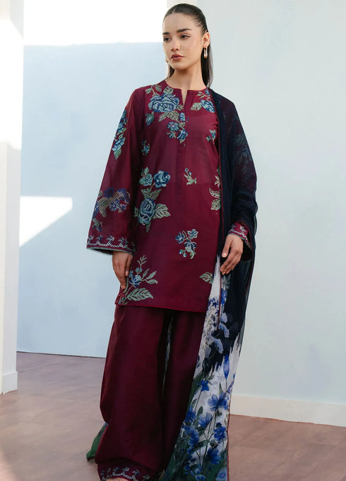 Coco By Zara Shahjahan Embroidered Lawn Suits Unstitched 3 Piece CZS25L D4B Freya - Summer Collection