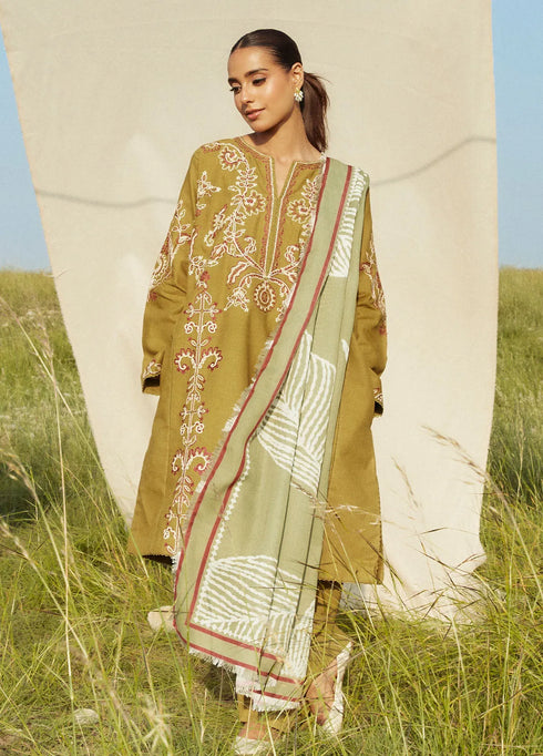Coco by Zara Shahjahan Embroidered Suits Unstitched 3 Piece CZS24W D5A Peridot - Winter Collection