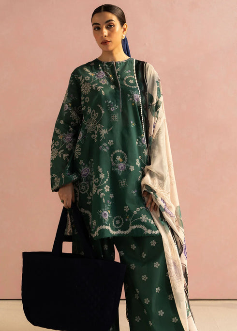 Coco by Zara Shahjahan Printed Lawn Suit Unstitched 3 Piece CZS25P D 8B- Nora - Summer Collection