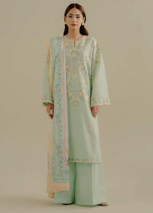 Coco by Zara Shahjhan Embroidered Lawn Suits Unstitched 3 Piece CZS25LD D-7 A Velin - Summer Collection