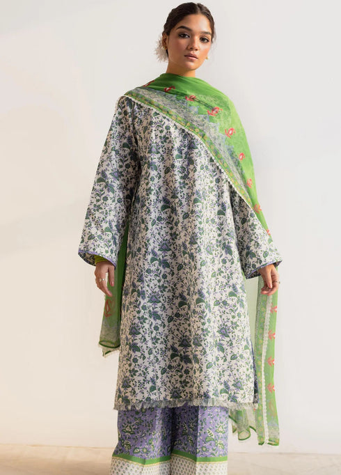 Coco Prints By Zara Shahjahan Printed Lawn Suits Unstitched 3 Piece CZS24P D2 Nargis - Summer Collection