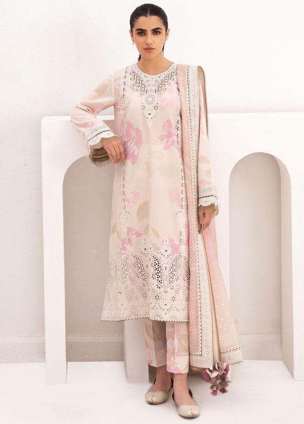 Delia By Jazmin Embroidered Lawn Suits Unstitched 3 Piece JZ24DL D-06 - Summer Collection
