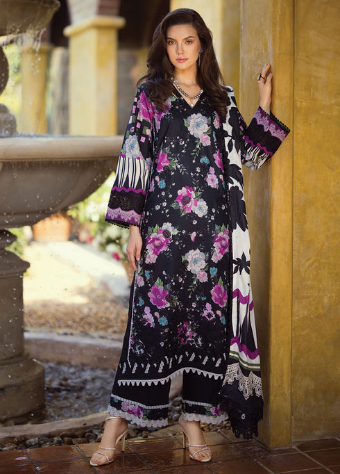 Elaf Chikankari Lawn Suits Unstitched 3 Piece EF24PC ECT 02B - Summer Collection