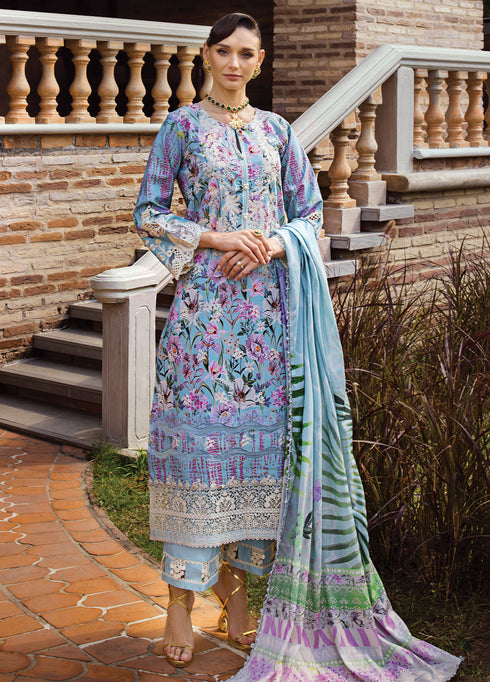 Elaf Chikankari Lawn Suits Unstitched 3 Piece EF24PC ECT 03A - Summer Collection