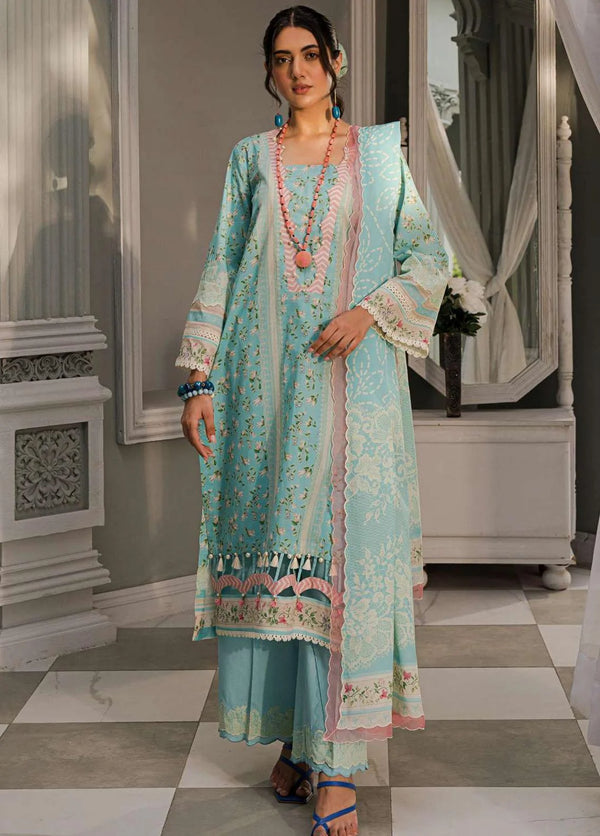 Elaf Printed Lawn Suits Unstitched 3 Piece EF23L EPP-02B - Summer Collection