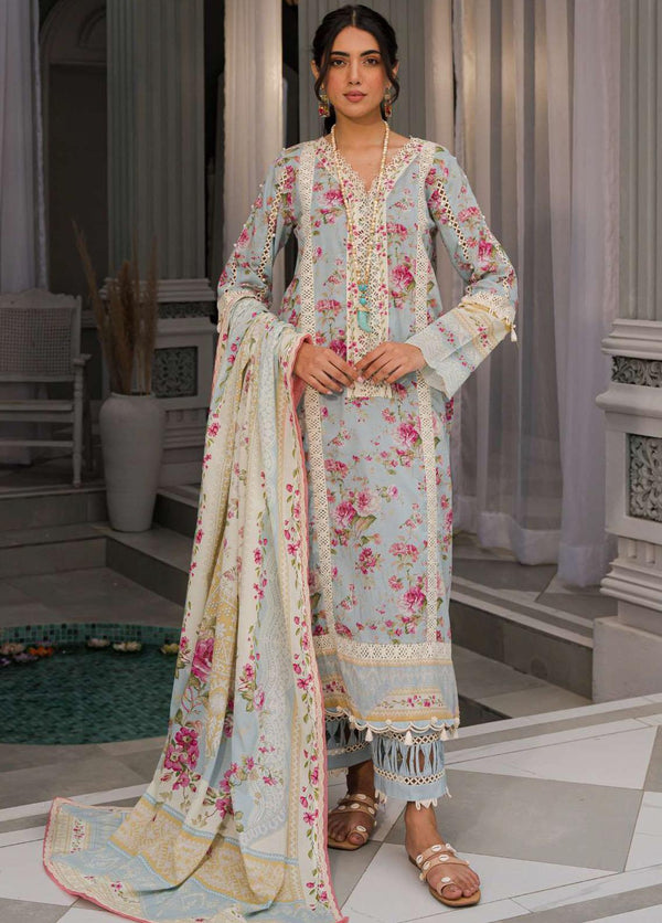 Elaf Printed Lawn Suits Unstitched 3 Piece EF23L EPP-07B - Summer Collection