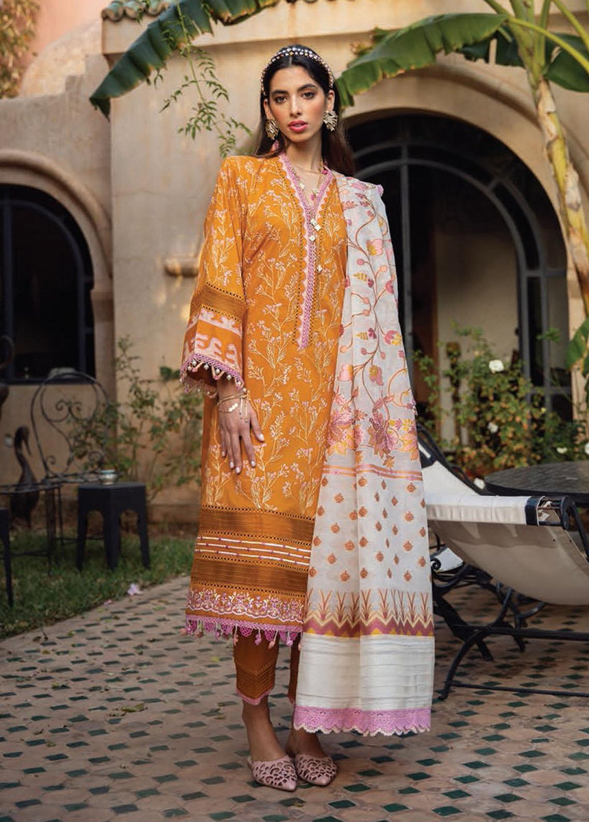 NERA by Farah Talib Embroidered Lawn Suits Unstitched 3 Piece FTA21N 13 Dove - Summer Collection main image 1