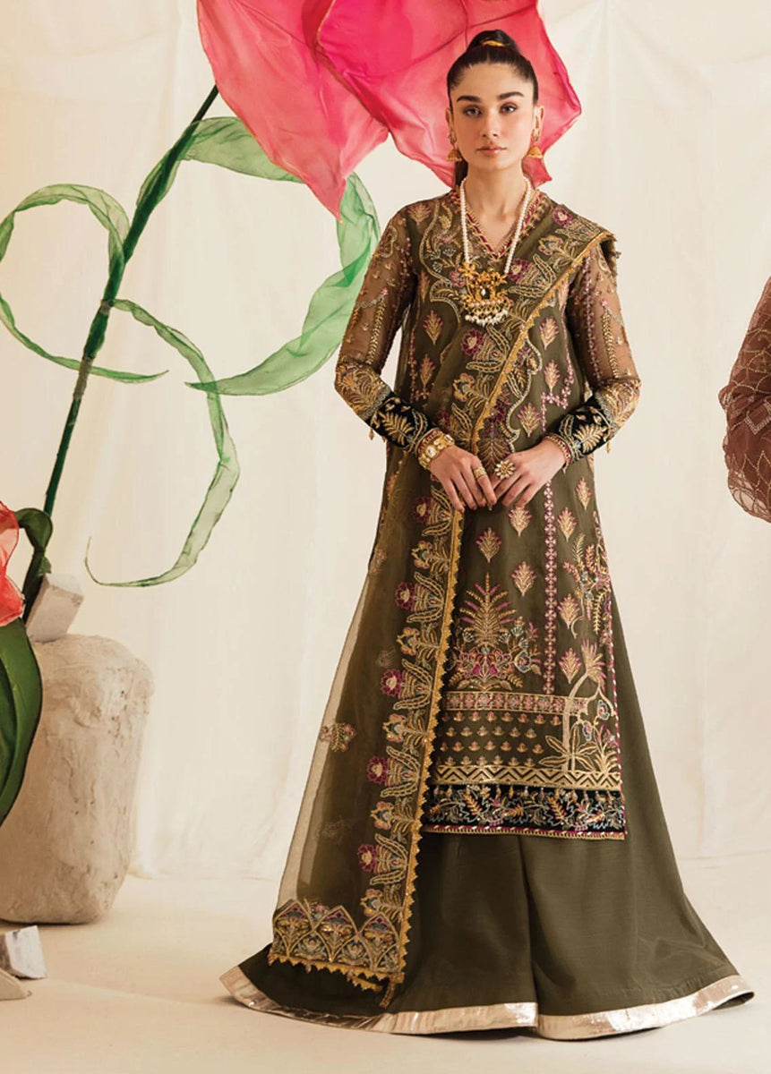 Jahanara by Zarposh Embroidered Organza Suits Unstitched 3 Piece ZP25JF Ayzel - Festive Collection