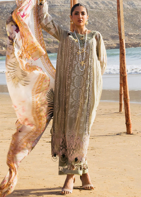 Hai Kuch By Elaf Embroidered Lawn Suit Unstitched 3 Piece EF24HK EHK-08 Pur Shokh - Festive Collection