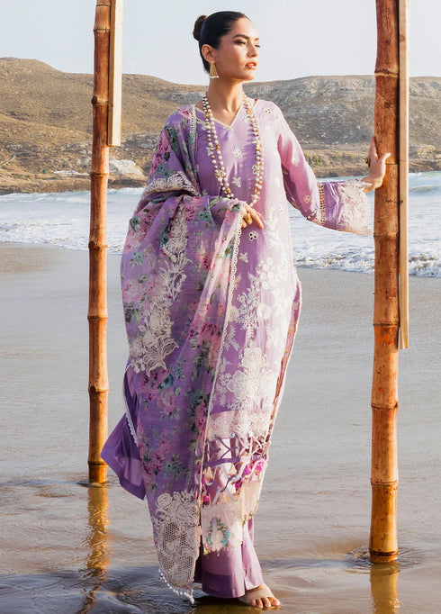 Hai Kuch By Elaf Embroidered Lawn Suit Unstitched 3 Piece EF24HK EHK-2A Banafsha - Festive Collection