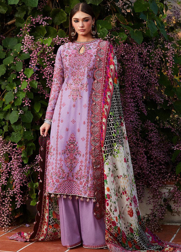Hussain Rehar Embroidered Lawn Suits Unstitched 3 Piece HRR24EL Ayzel - Luxury Collection