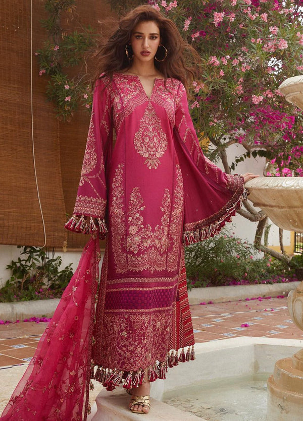 Hussain Rehar Embroidered Lawn Suits Unstitched 3 Piece HRR24EL Nora - Luxury Collection