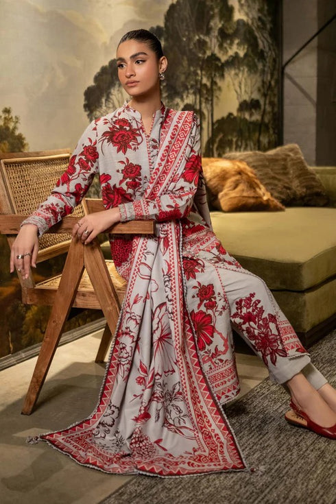 M Basics By Maria B Printed Khaddar Suits Unstitched 3 Piece MB24MBW 3A - Winter Collection