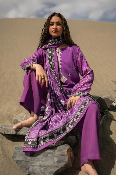 M Basics By Maria B Printed Linen Suits Unstitched 3 Piece MB24MBW 7B - Winter Collection