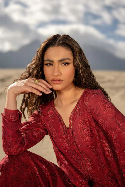 M Basics By Maria B Printed Khaddar Suits Unstitched 3 Piece MB24MBW 8b - Winter Collection