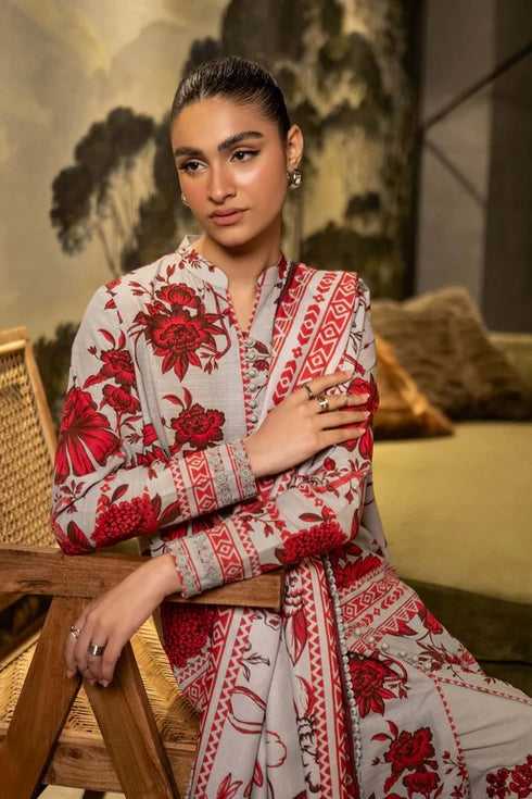 M Basics By Maria B Printed Khaddar Suits Unstitched 3 Piece MB24MBW 3A - Winter Collection