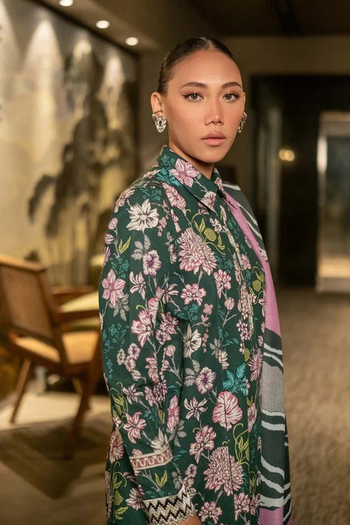 M Basics By Maria B Printed Khaddar Suits Unstitched 3 Piece MB24MBW 4B - Winter Collection