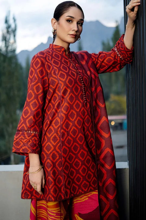 M Basics By Maria B Printed Khaddar Suits Unstitched 3 Piece MB24MBW 6B - Winter Collection