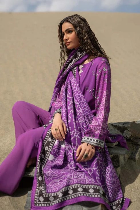 M Basics By Maria B Printed Linen Suits Unstitched 3 Piece MB24MBW 7B - Winter Collection