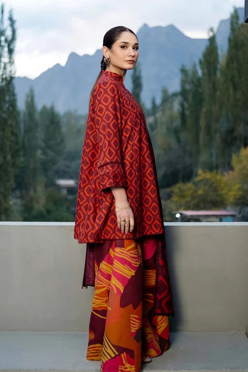 M Basics By Maria B Printed Khaddar Suits Unstitched 3 Piece MB24MBW 6B - Winter Collection