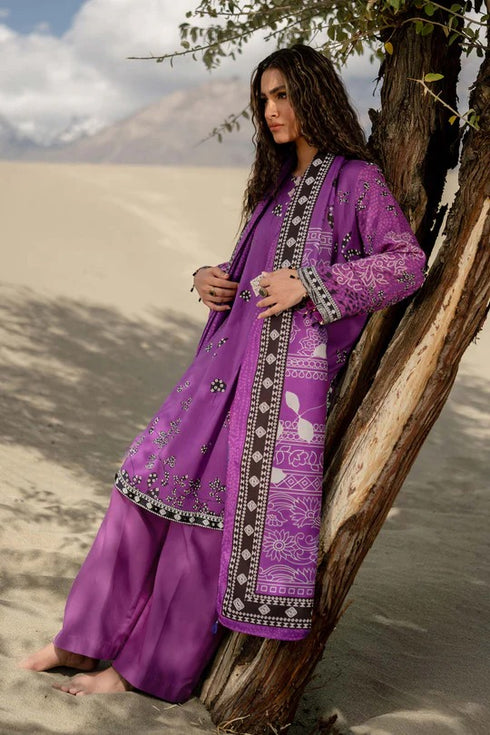 M Basics By Maria B Printed Linen Suits Unstitched 3 Piece MB24MBW 7B - Winter Collection
