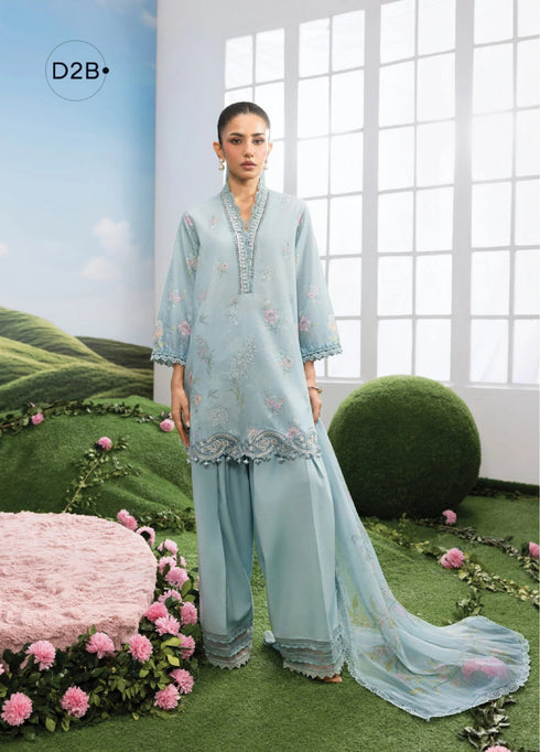 Maria.B M.Basics Embroidered Lawn Unstitched 3Pc Suit MB-02B