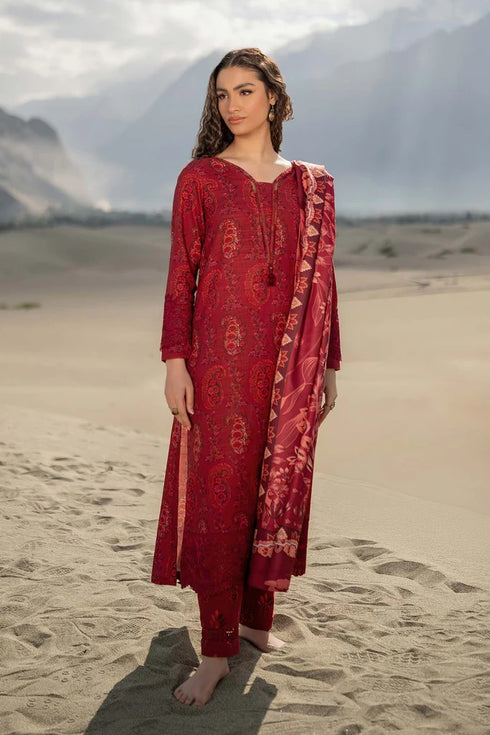 M Basics By Maria B Printed Khaddar Suits Unstitched 3 Piece MB24MBW 8b - Winter Collection