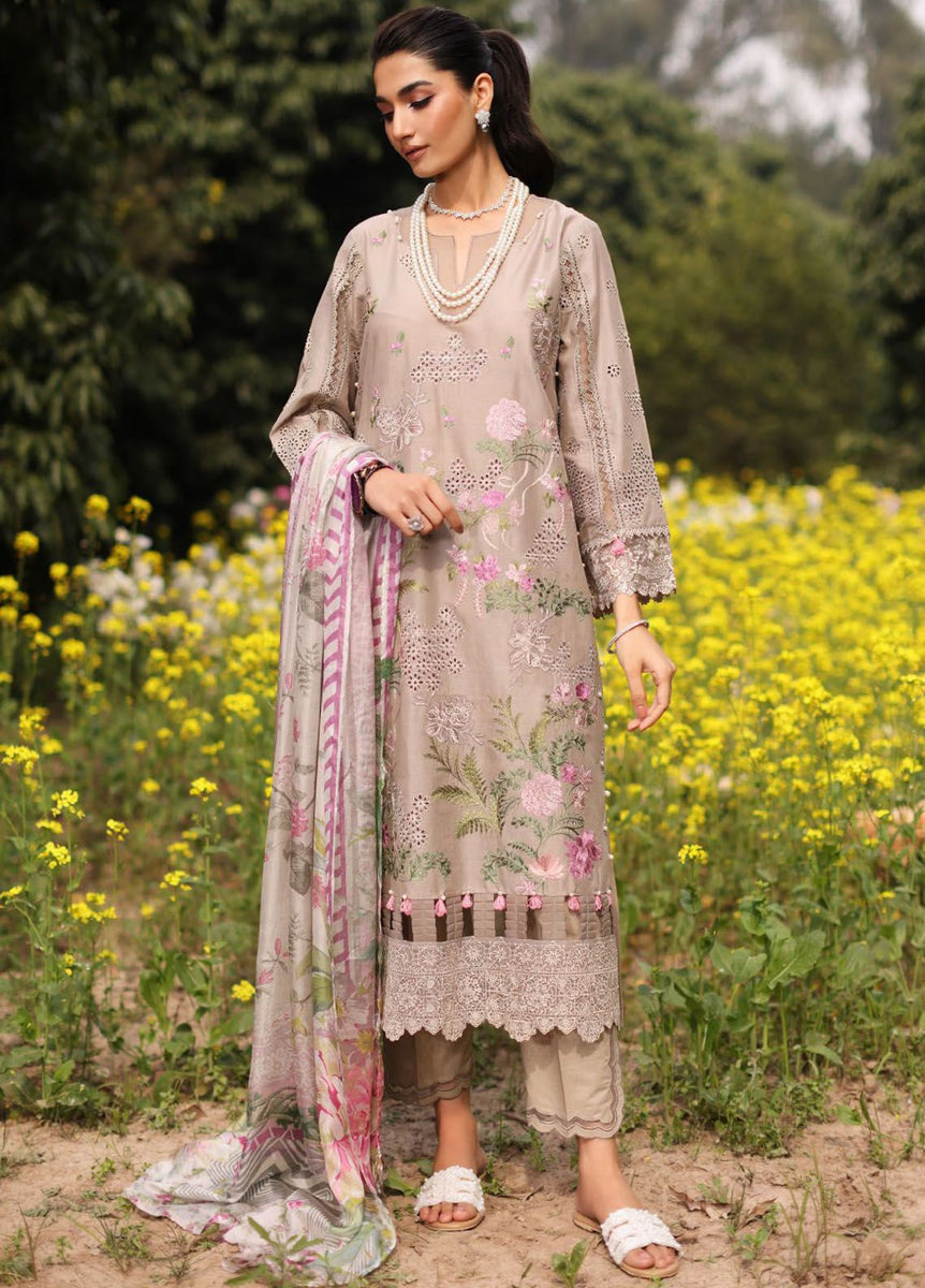 Kahf Embroidered Lawn Suits Unstitched 3 Piece KHF25L KLR-01 Maeve - Summer Collection