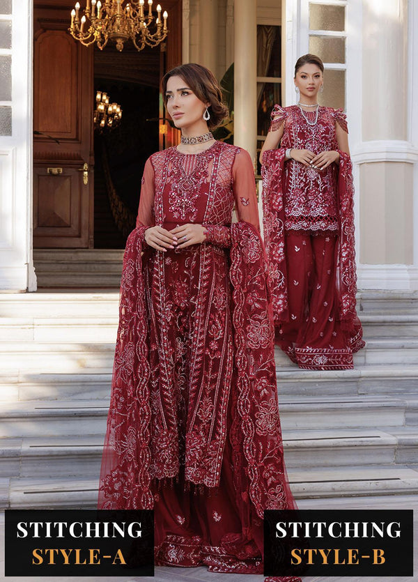 Lumiere By Saira Rizwan Embroidered Net Suits Unstitched 4 Piece SR23LF SR-06 Remy - Festive Collection