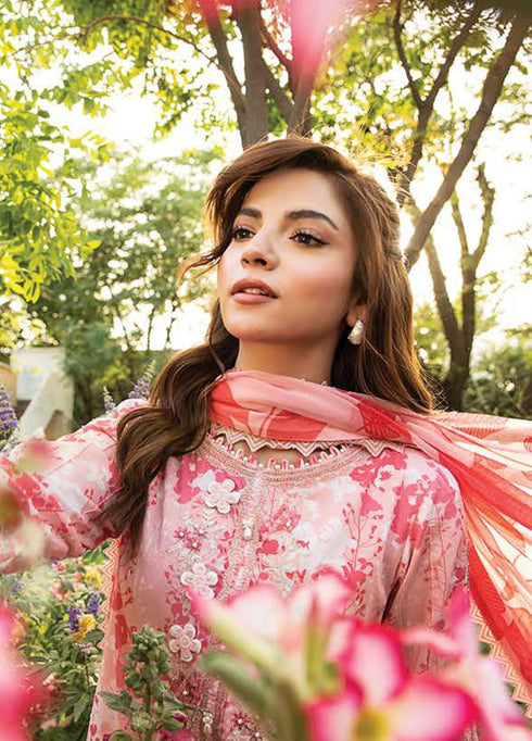 M Basic by Maria B Embroidered Lawn Suits Unstitched 3 Piece MB25EE D-10 B - Summer Collection