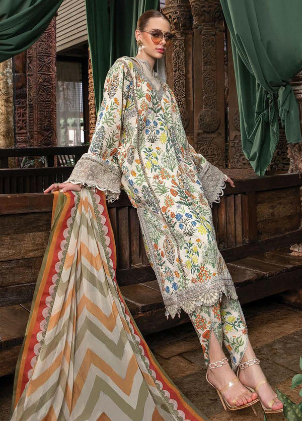 M Prints By Maria B Embroidered Lawn Suits Unstitched 3 Piece MB23MPE 8A - Eid Collection