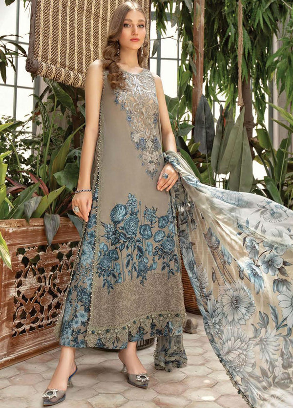 M Prints By Maria B Embroidered Lawn Suits Unstitched 3 Piece MB23MPE 9A - Eid Collection