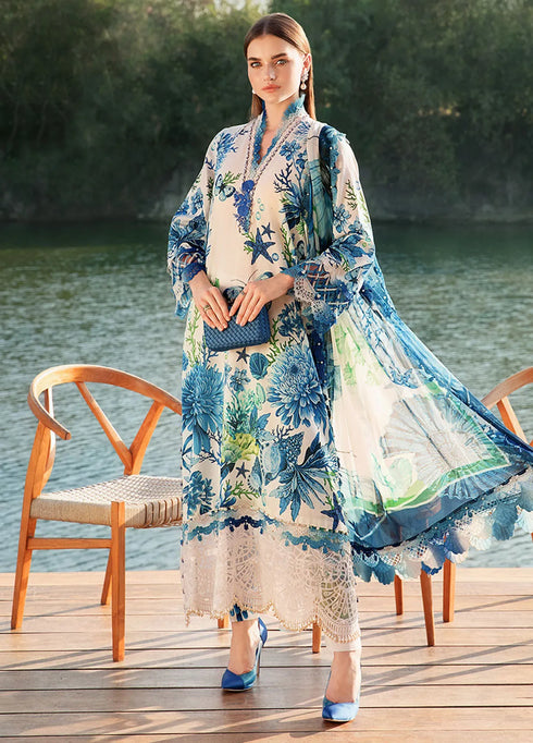 M Prints by Maria B Embroidered Suits Unstitched 3 Piece MB25MP 10B - Summer Collection