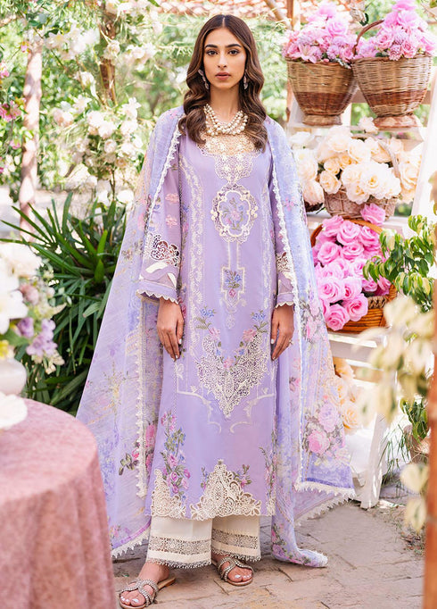 Manara Embroidered Lawn Suits Unstitched 3 Piece MNA23LL ML-03 Nera - Luxury Collection