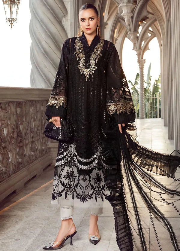 Maria B Embroidered Lawn Suit Unstitched 3 Piece MB24E D-03 - Luxury Collection