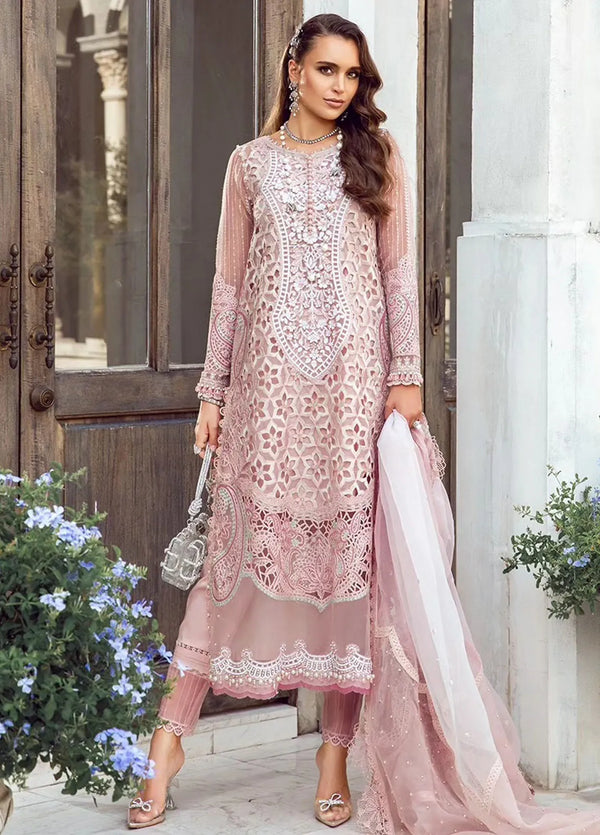 Maria B Embroidered Lawn Suit Unstitched 3 Piece MB24E D-06 - Luxury Collection