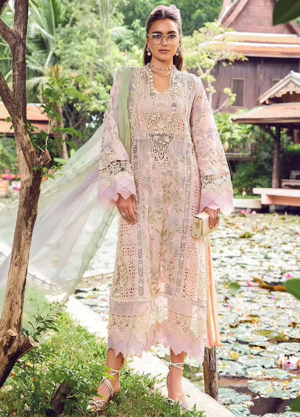 Maria B Embroidered Lawn Suit Unstitched 3 Piece MB24E D-07 - Luxury Collection