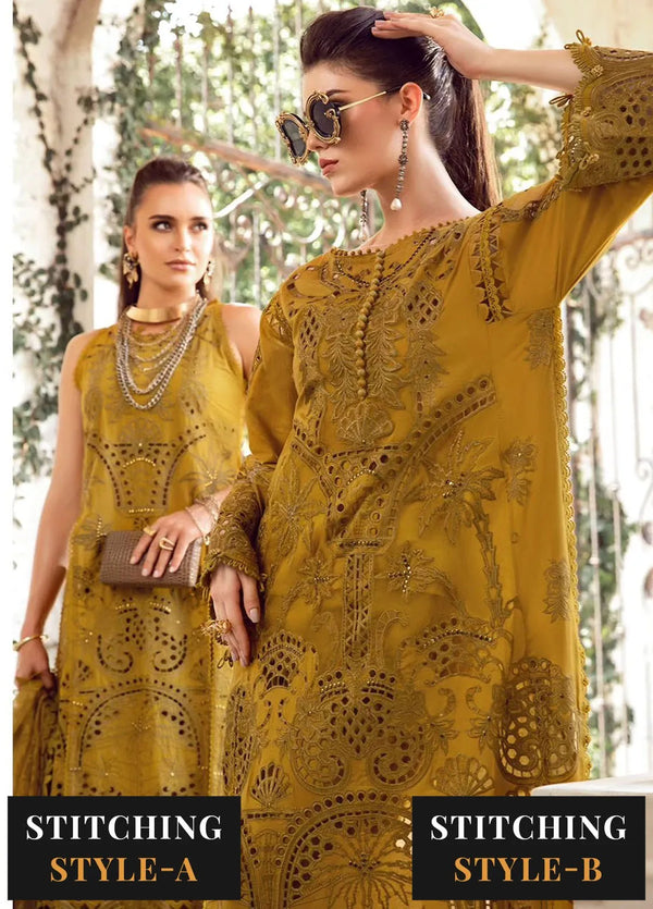 Maria B Embroidered Lawn Suit Unstitched 3 Piece MB24E D-08 - Luxury Collection