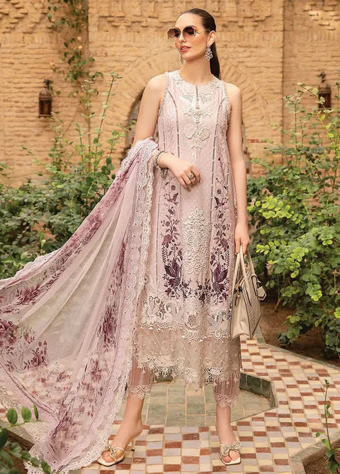 Maria B Embroidered Suits Unstitched 3 Piece MB24LL 14A - Luxury Lawn Collection