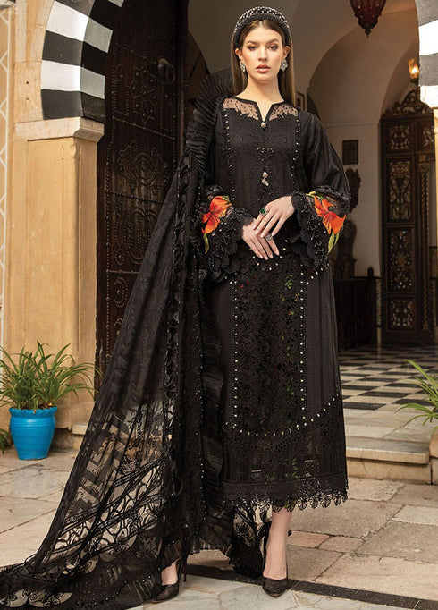 Maria B Embroidered Suits Unstitched 3 Piece MB24LL 8B - Luxury Lawn Collection