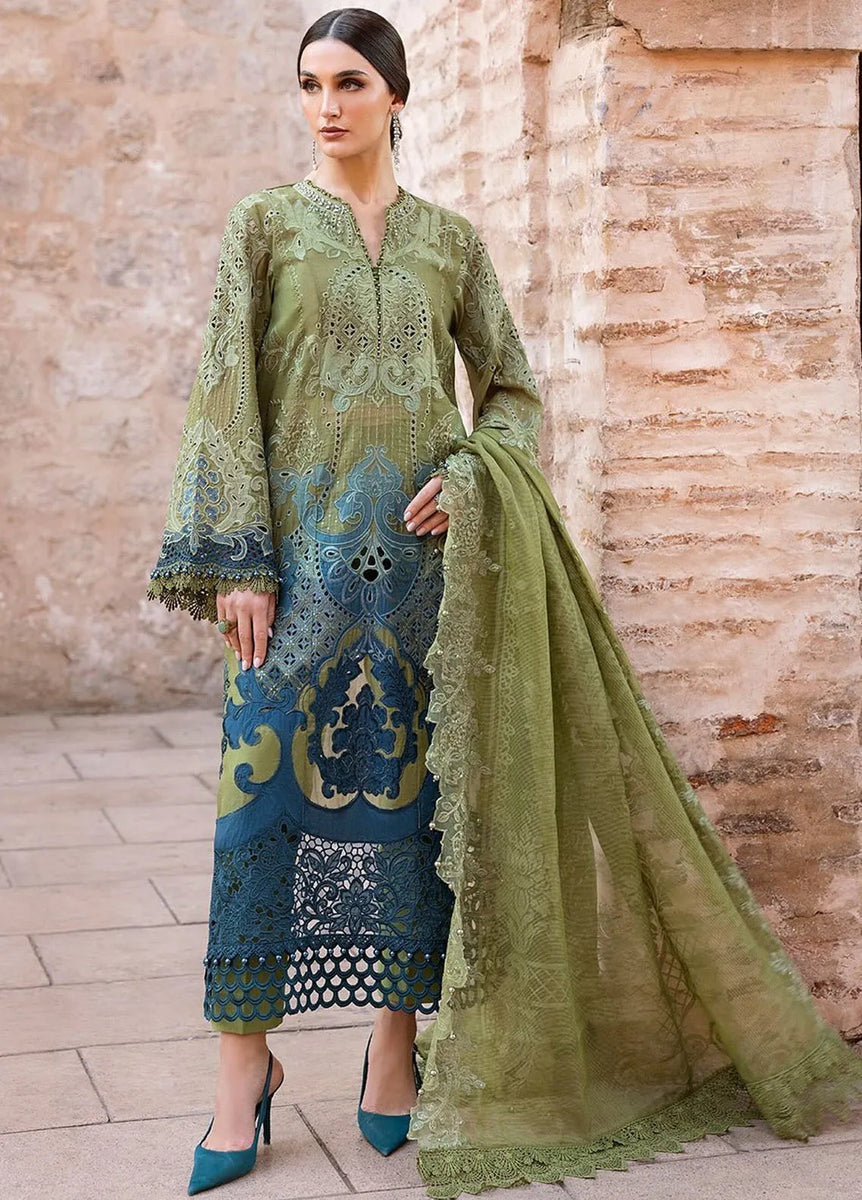 Maria B Embroidered Suits Unstitched 3 Piece MB25VL D-6B - Luxury Collection